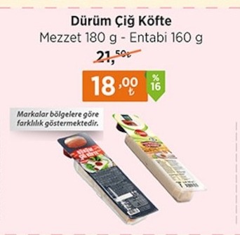 Dürüm Çiğ Köfte Mezzet 180 G - Entabi 160 G