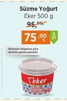 Süzme Yoğurt Eker 500 G