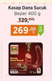 Kasap Dana Sucuk Beşler 400 G
