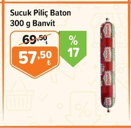 Sucuk Piliç Baton 300 G Banvit