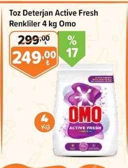 Toz Deterjan Active Fresh Renkliler 4 Kg Omo