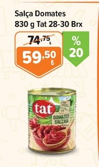 Salça Domates 830 G Tat 28-30 Brx