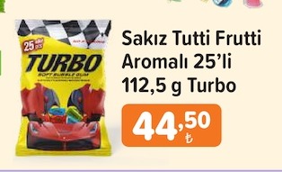 Sakız Tutti Frutti Aromalı 25'Li 112,5 G Turbo