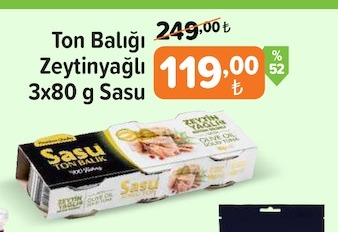 Ton Balığı Zeytinyağlı 3X80 G Sasu