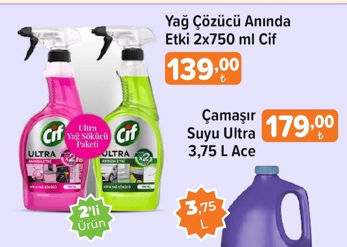 Yağ Çözücü Anında Etki 2X750 Ml Cif