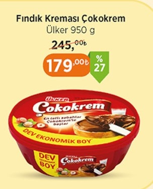 Fındık Kreması Çokokrem Ülker 950 G
