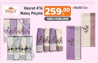 Hasret 4'Lü Nakış Peçete