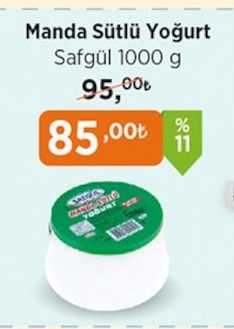 Manda Sütlü Yoğurt Safgül 1000 G