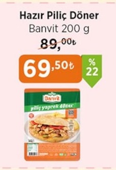 Hazır Piliç Döner Banvit 200 G