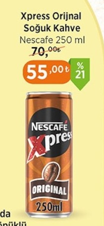 Xpress Orijnal Soğuk Kahve Nescafe 250 Ml