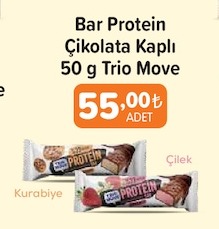 Bar Protein Çikolata Kaplı 50 G Trio Move