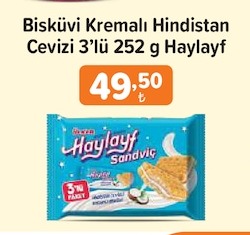 Bisküvi Kremalı Hindistan Cevizi 3'Lü 252 G Haylayf