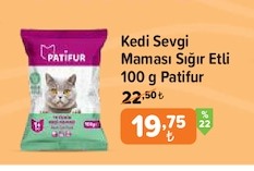 Kedi Sevgi Maması Sığır Etli 100 G Patifur