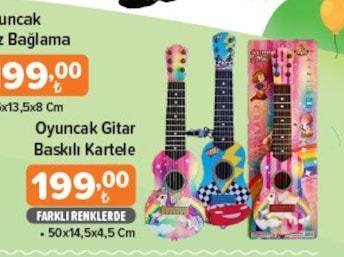 Oyuncak Gitar Baskılı Kartel