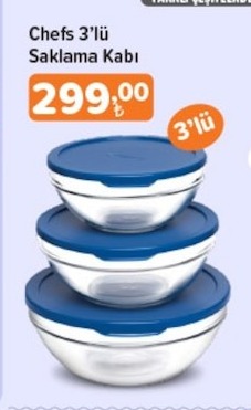 Chefs 3'Lü Saklama Kabı