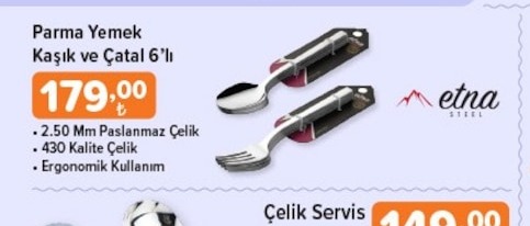 Parma Yemek Kaşık Ve Çatal 6'Lı