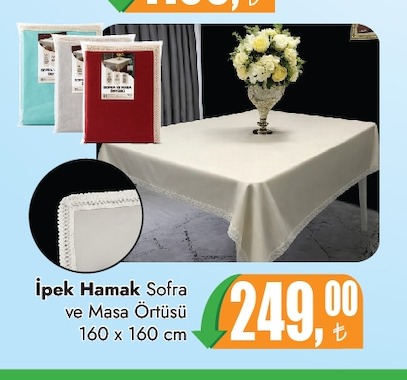 İpek Hamak Sofra Ve Masa Örtüsü 160 X 160 Cm