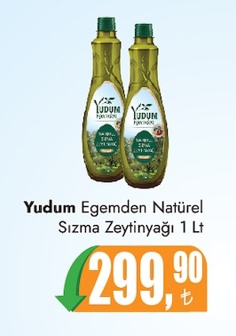 Yudum Egemden Natürel Sızma Zeytinyağı 1 Lt