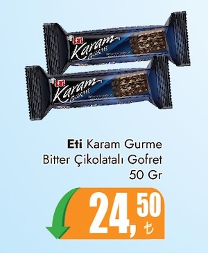 Eti Karam Gurme Bitter Çikolatalı Gofret 50 Gr