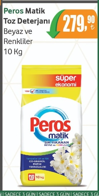 Peros Matik Toz Deterjanı Beyaz Ve Renkliler 10 Kg