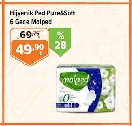 Hijyenik Ped Pure&Soft 6 Gece Molped