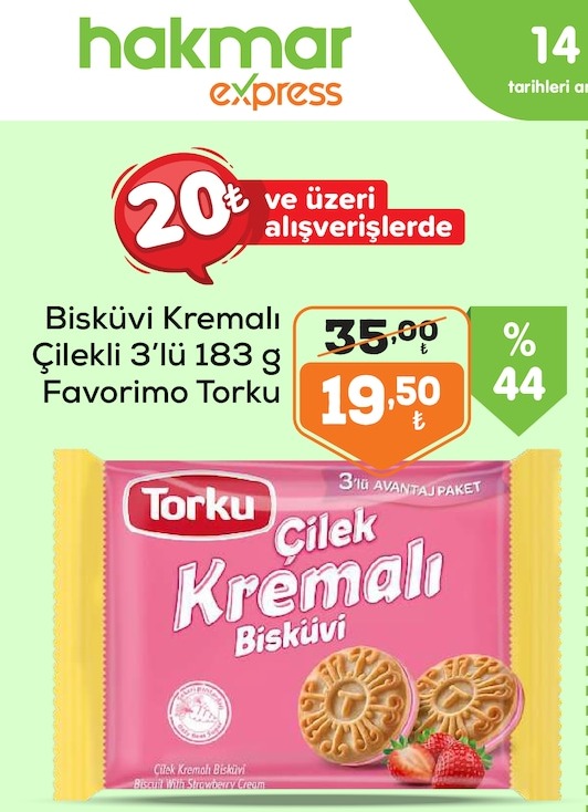 Bisküvi Kremalı Çilekli 3'Lü 183 G Favorimo Torku