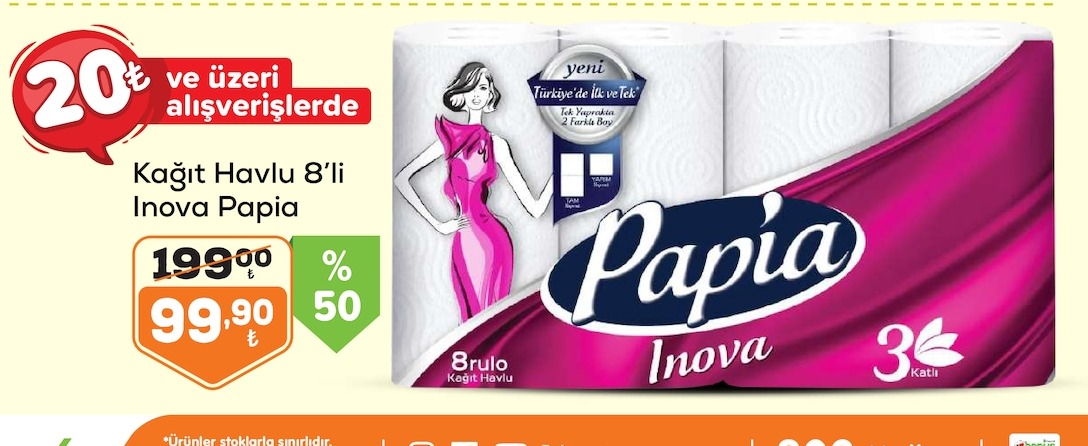 Kağıt Havlu 8'Li Inova Papia