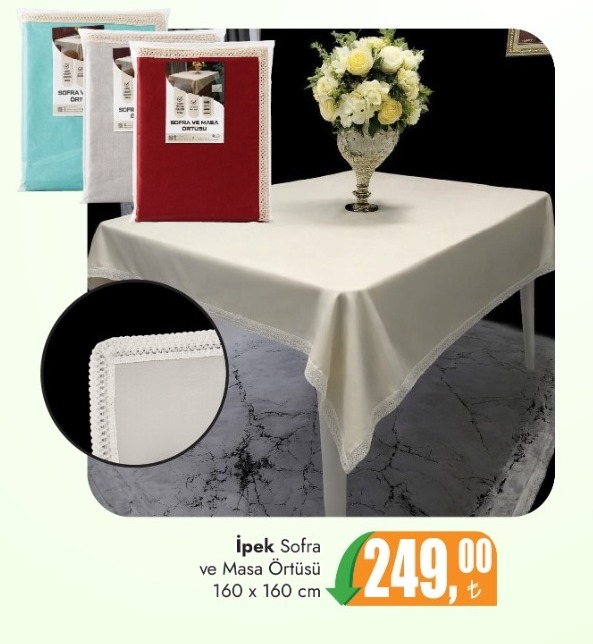 Ipek Sofra Ve Masa Örtüsü 160 X 160 Cm