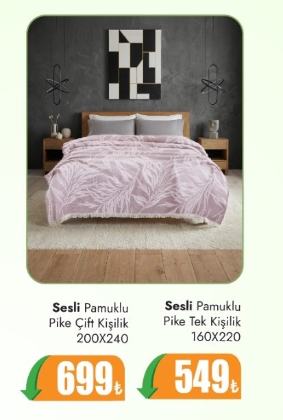 Sesli Pamuklu Pike Çift Kişilik 200X240