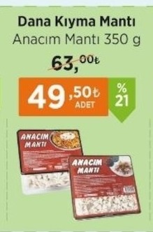 Dana Kıyma Mantı Anacım Mantı 350 G