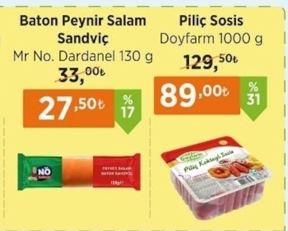 Baton Peynir Salam Sandviç Mr No. Dardanel 130 G