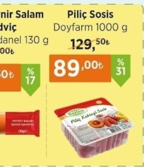 Doyfarm Piliç Sosis 1000 G