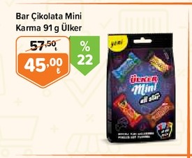Bar Çikolata Mini Karma 91 G Ülker