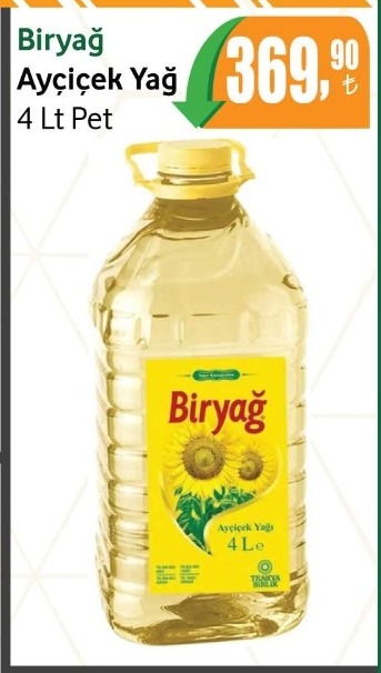 Biryağ Ayçiçek Yağ 4 Lt Pet