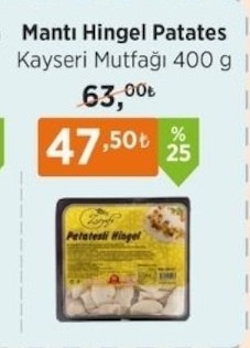 Manti Hingel Patates Kayseri Mutfağı 400G