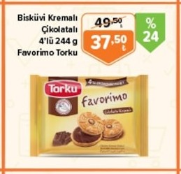 Torku Bisküvi Kremalı Çikolatalı 4 Lü 244G