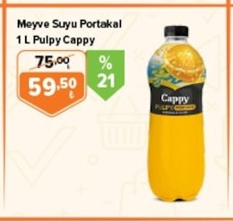 Meyve Suyu Portakal 1 L Pulpy Cappy