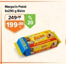 Margarin Paket 6X250 G Bizim