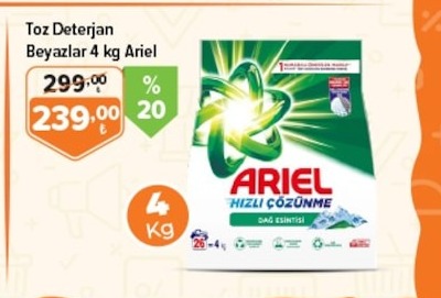 Ariel Toz Deterjan Beyazlar 4 Kg