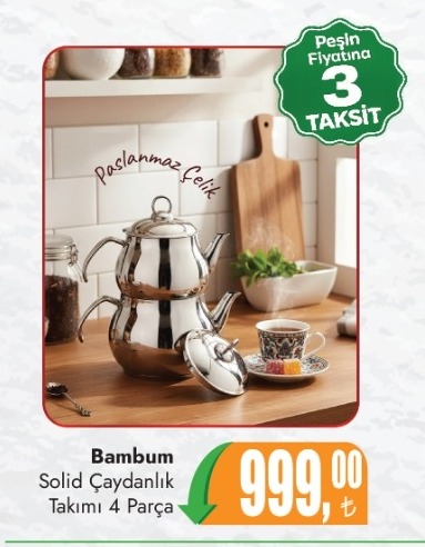 Bambum Solid Çaydanlık Takımı 4 Parça