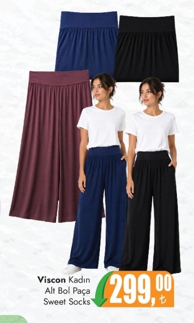 Viscon Kadın Alt Bol Paça Sweet Socks