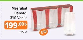 Meşrubat Bardağı 3'Lü Venus 470 Cc
