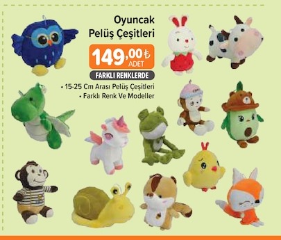 Oyuncak Peluş Çeşitleri