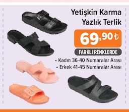 Yetişkin Karma Yazılı Terlik 1 Adet