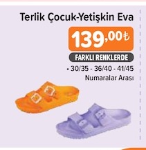 Terlik Çocuk-Yetişkin Eva