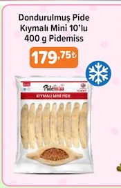Dondurulmuş Pide Kıymalı Mini 10'Lu 400 G Pidemiss