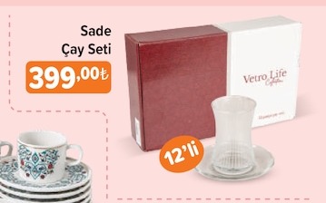 Sade Çay Seti 12'Li