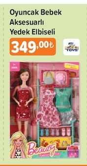 Oyunçak Bebek Aksesuarlı Yemek Elbiseli