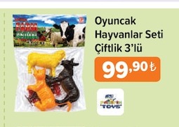 Oyuncak Hayvanlar Seti Çiftlik 3'Lü