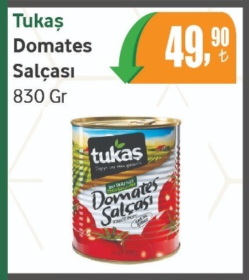 Tukaş Domates Salçası 830 Gr